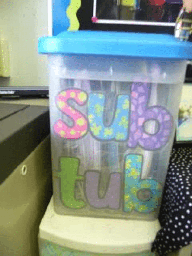 Have a sub tub handy for days when you can't make it to school