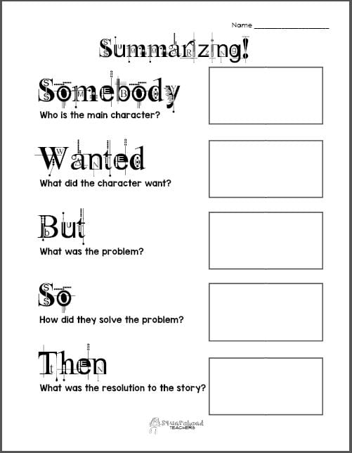 Swbst Graphic Organizer Free Printable