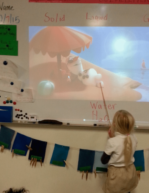 Student Using Interactive Whiteboard