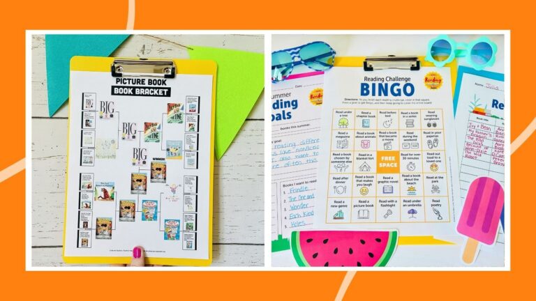 two images of a summer reading program printables for kids