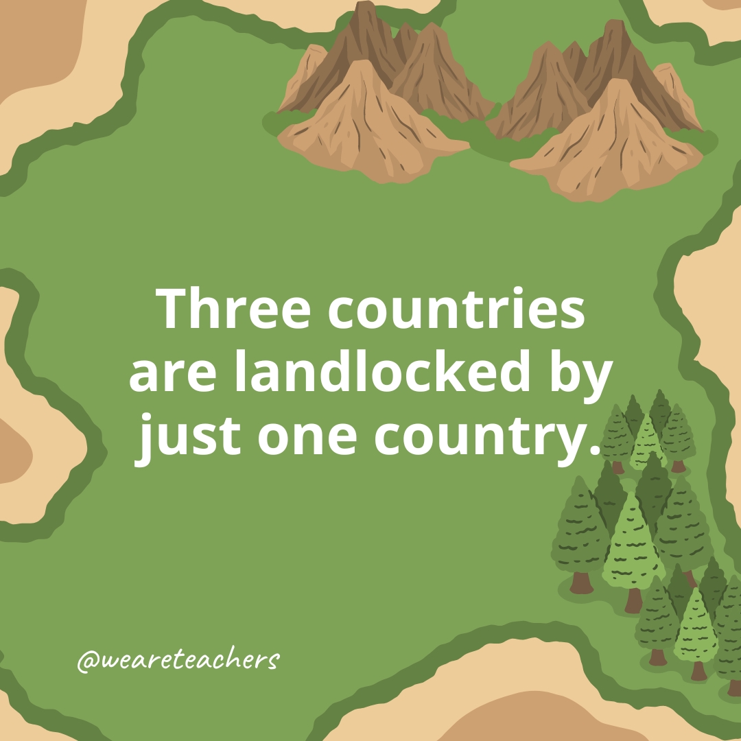 Three countries are landlocked by just one country.- geography facts