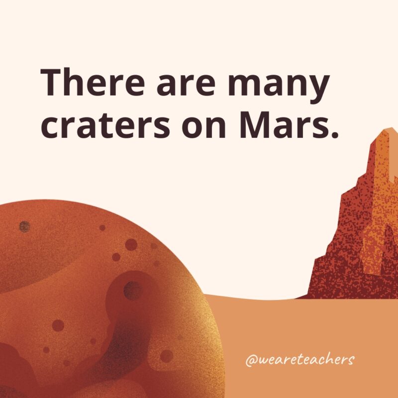 There are many craters on Mars. - facts about Mars