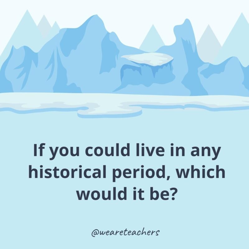 If you could live in any historical period, which would it be?