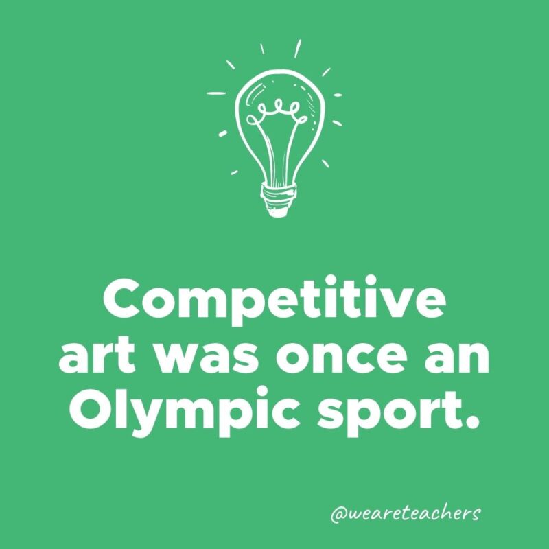 Competitive art was once an Olympic sport.- weird fun facts 
