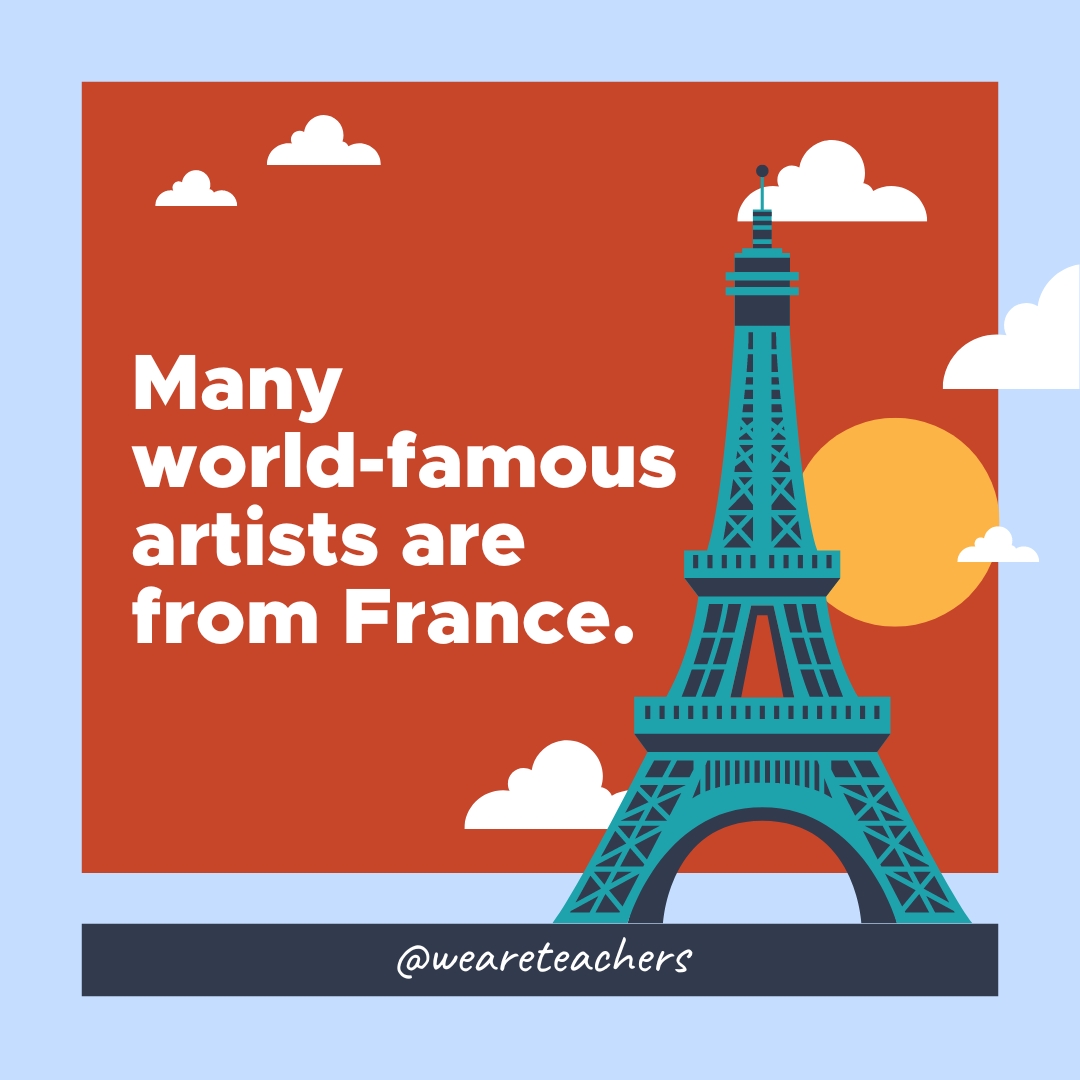 Many world-famous artists are from France. 