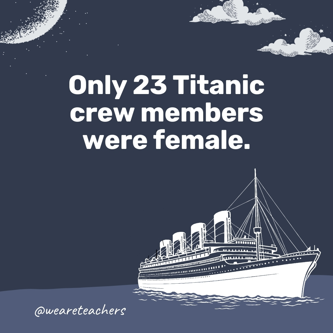 Only 23 Titanic crew members were female.