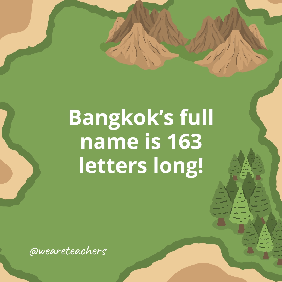 Bangkok’s full name is 163 letters long!