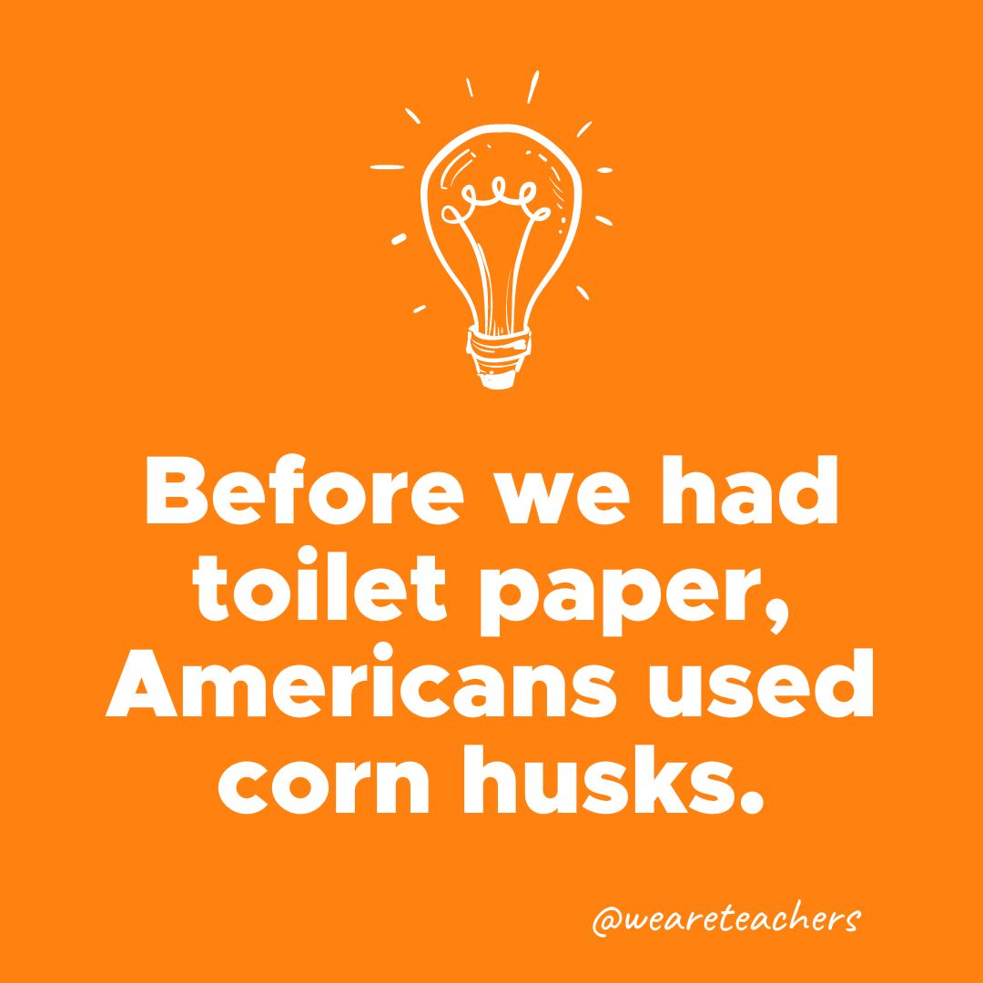 Before we had toilet paper, Americans used corn husks.