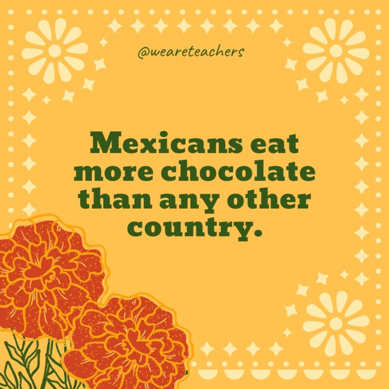 Mexicans eat more chocolate than any other country.