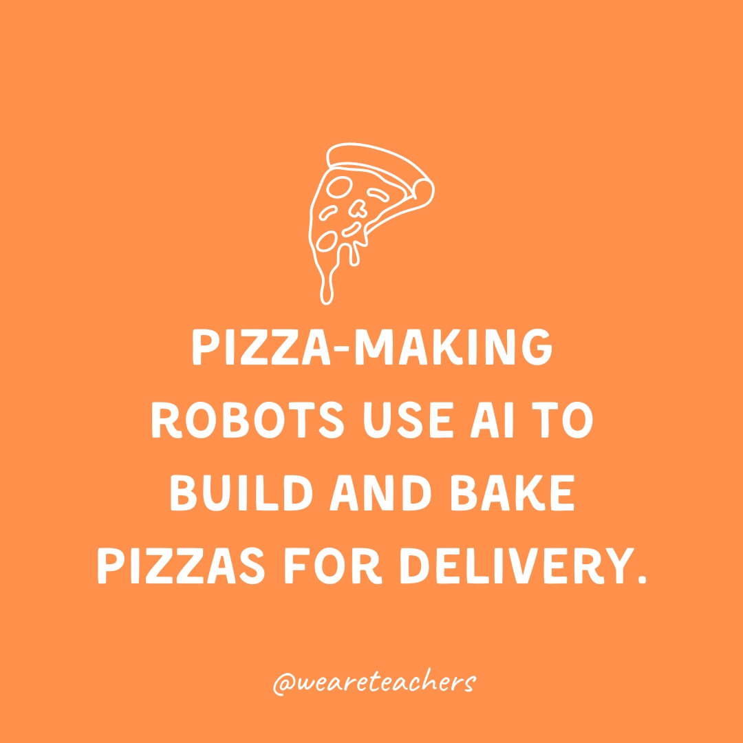 Pizza-making robots use AI to build and bake pizzas for delivery.