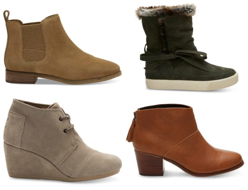 TOMS boots in multiple styles (Teacher Shoes)