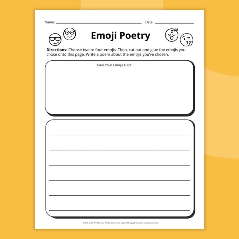 emoji-poem-1 emoji poem printable with space to write a poem