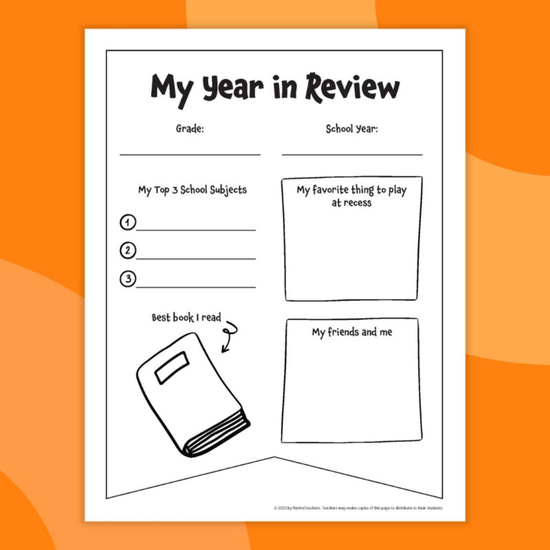 year in review worksheet