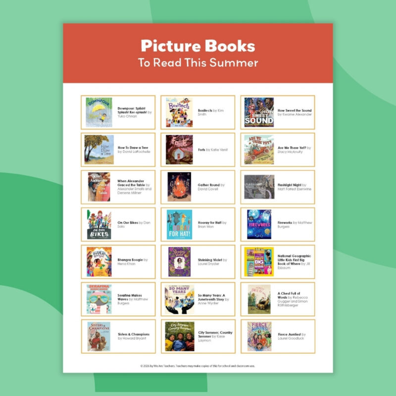 an image of a summer reading list featuring picture books