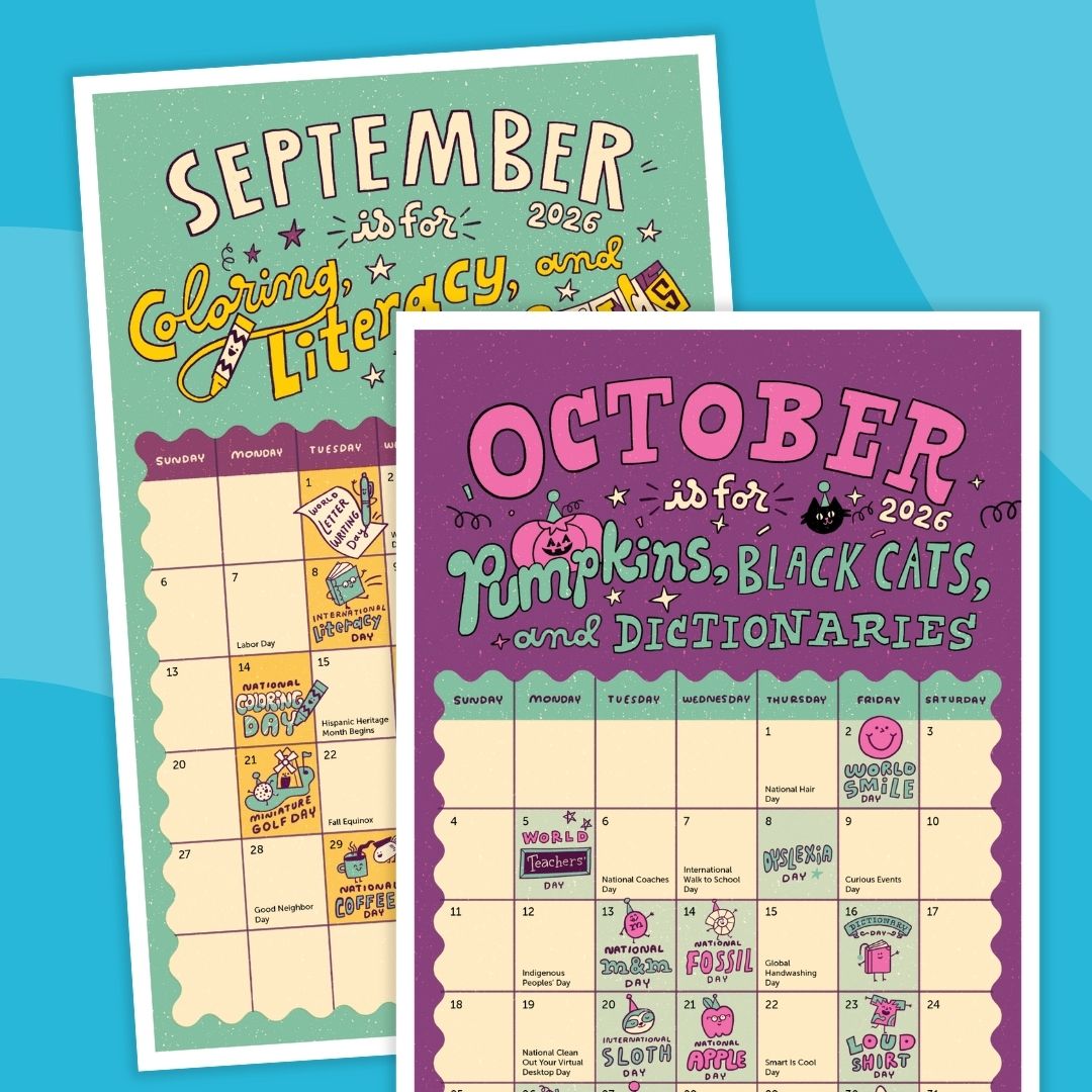 Silly School Calendar (Free Download for Educators) Images of two calendars from the Staples Business Silly Calendary downloadable