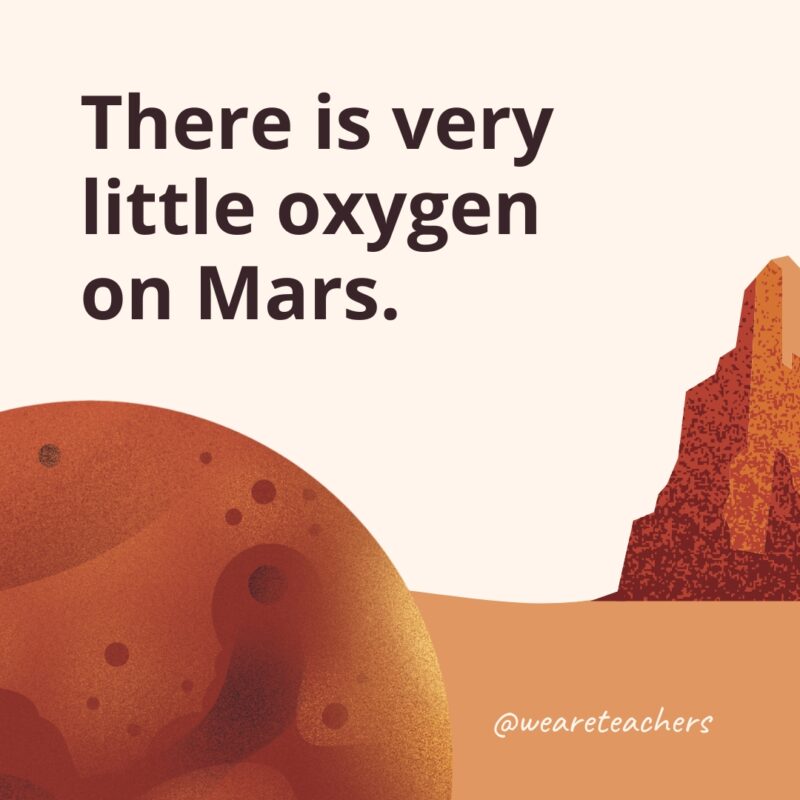 There is very little oxygen on Mars.