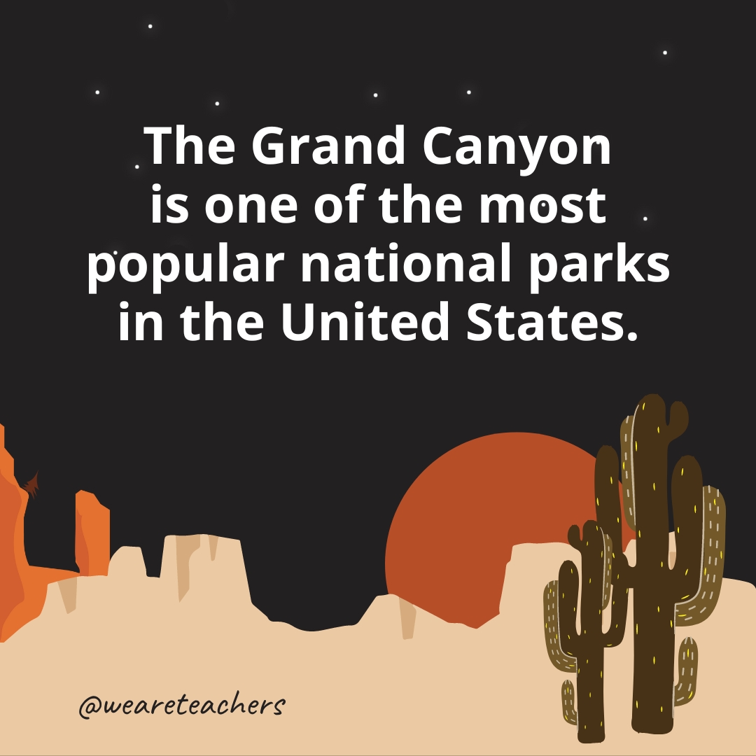 The Grand Canyon is one of the most popular national parks in the United States.