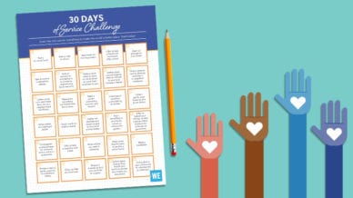 Flay lay of 30 days of service challenge