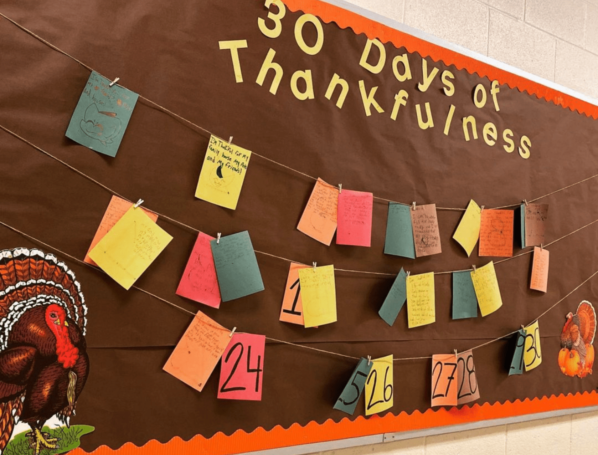30 Days of Thankfulness board