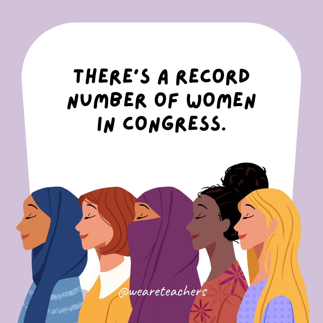There's a record number of women in Congress.- women's history month facts