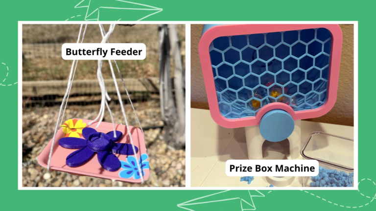 3D printer ideas including a butterfly feeder and prize box machine