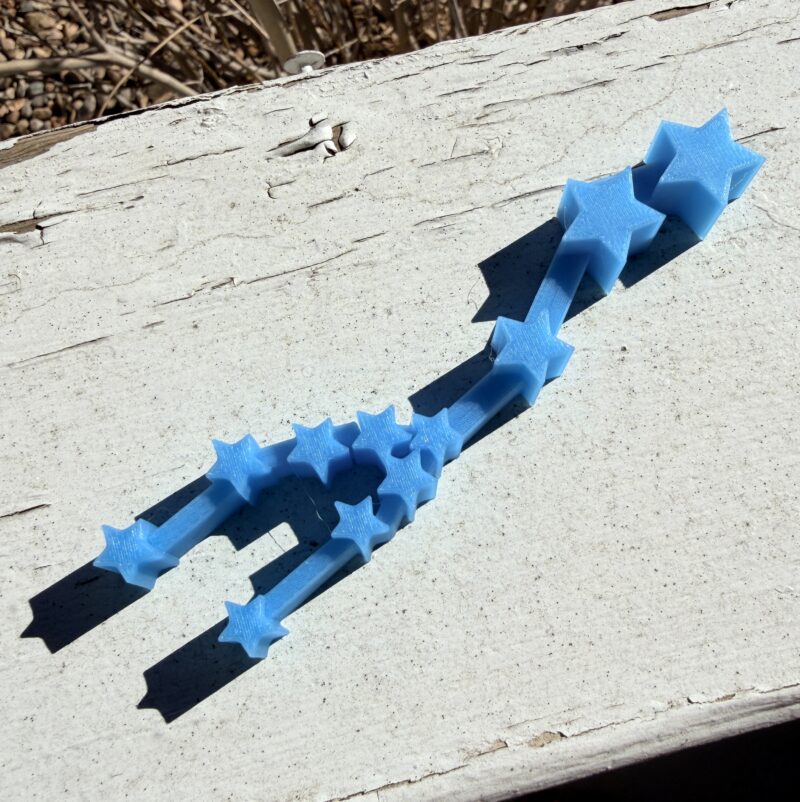 3D Printed constellation of stars in light blue