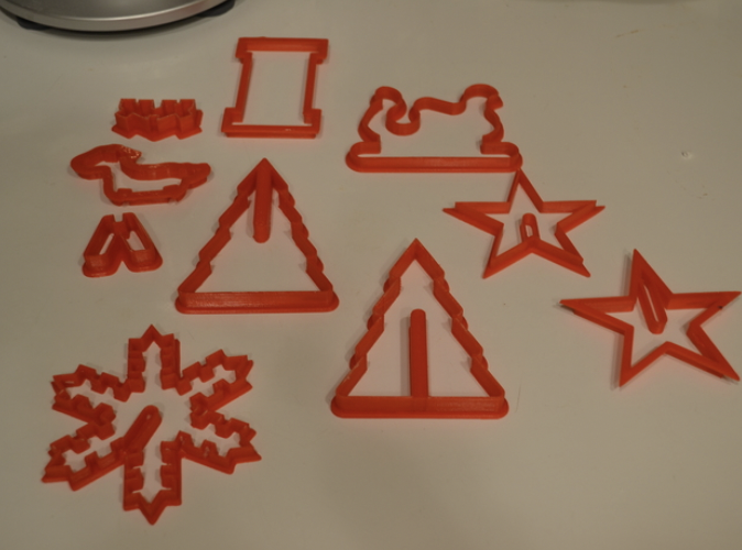 3d printed red cookie cutters