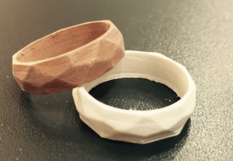 3d printed white and brown rings- 3D printing ideas