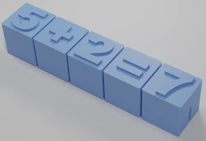 3d printed numbers on blocks