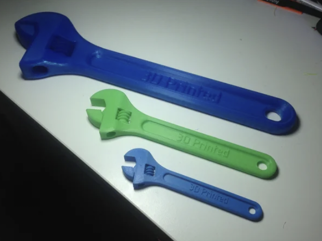 3d printed colored wrenches 