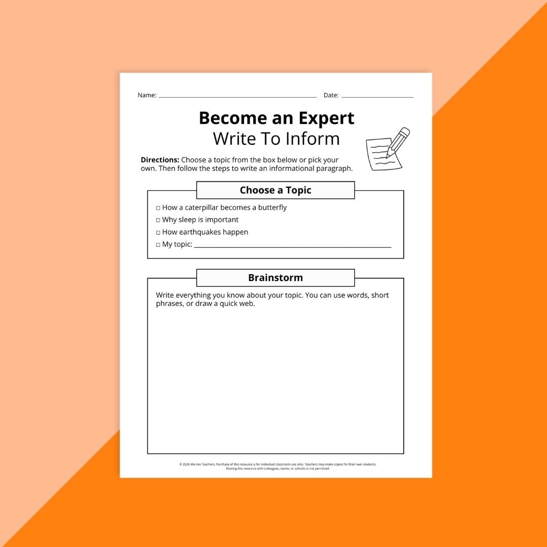 Image of a writing worksheet from the Moving Up Worksheet & Activity Bundle: Third Grade.