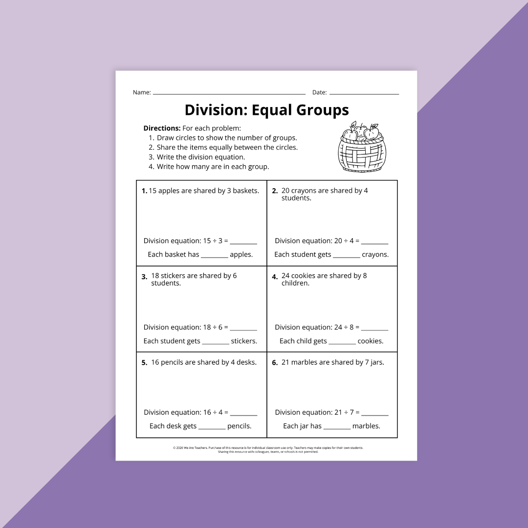 Image of a 3rd grade end-of-year math review worksheet.