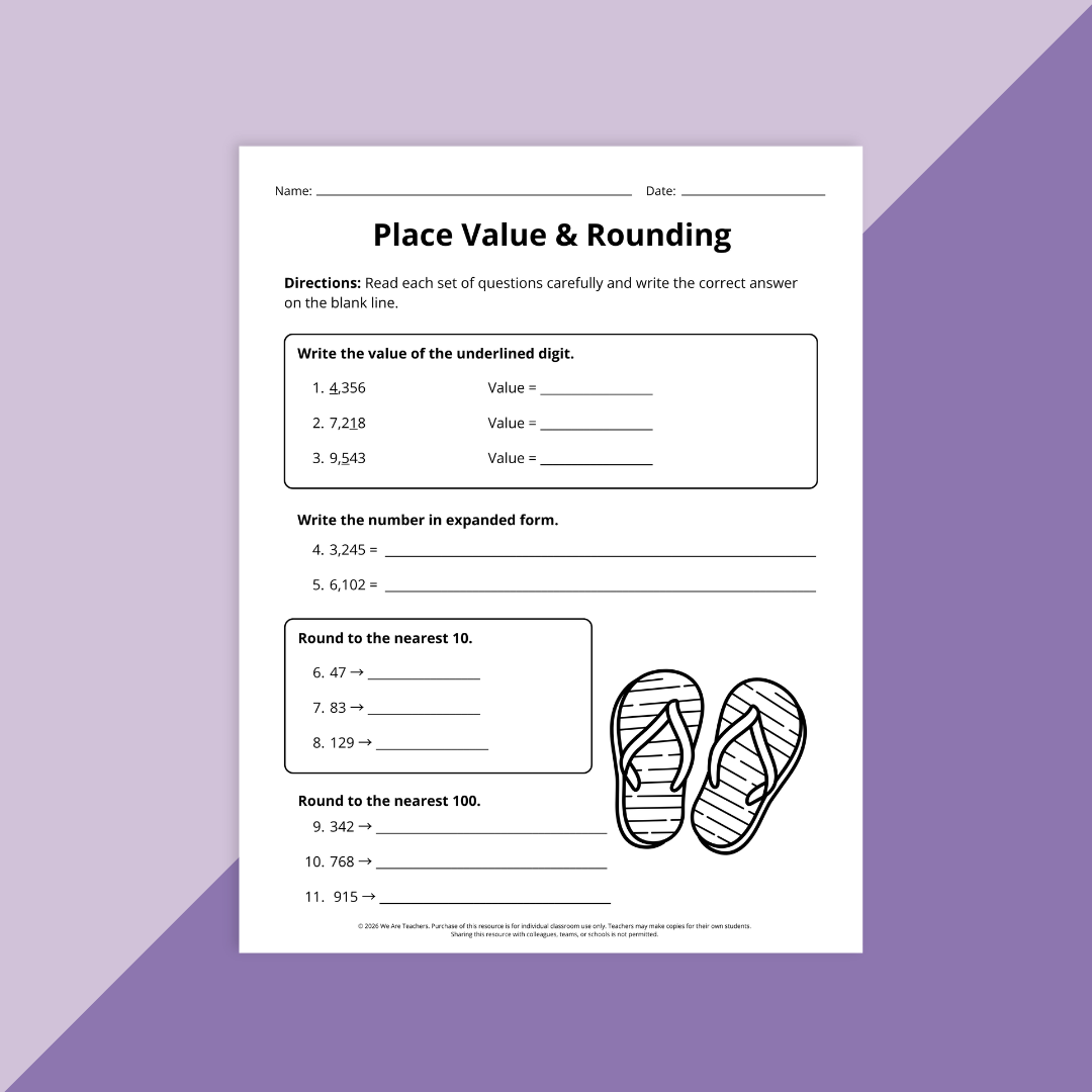 Image of a place value activity.