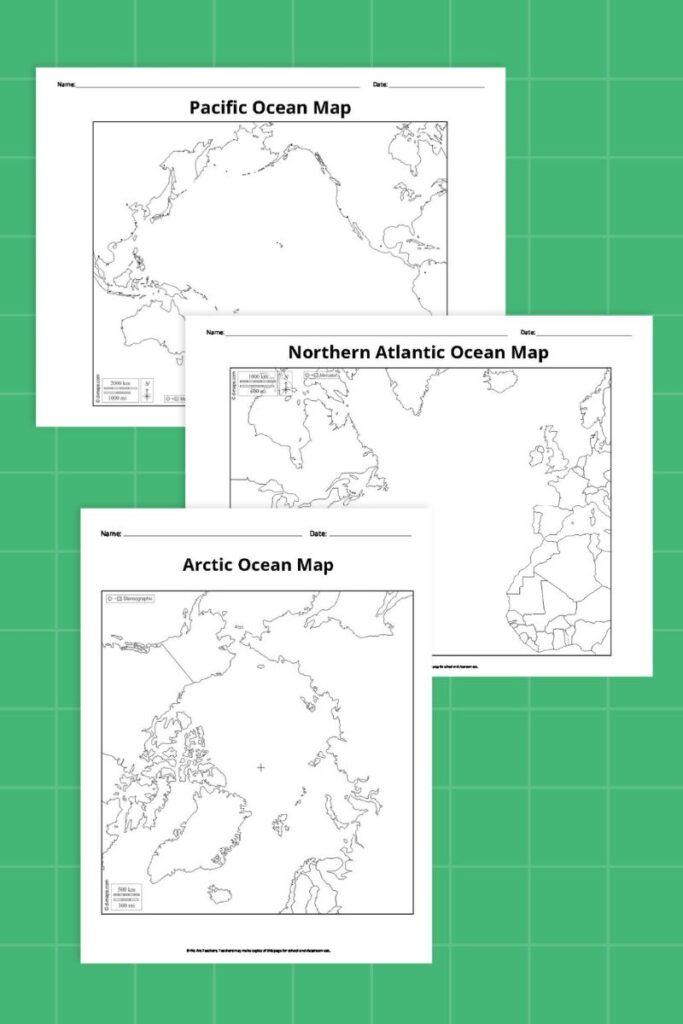 Free Printable Continents and Oceans - 4 125 683x1024 