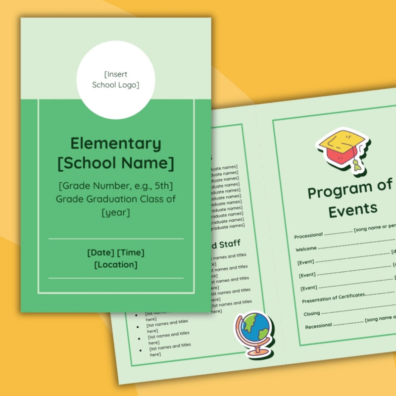 one printable example of a graduation program template