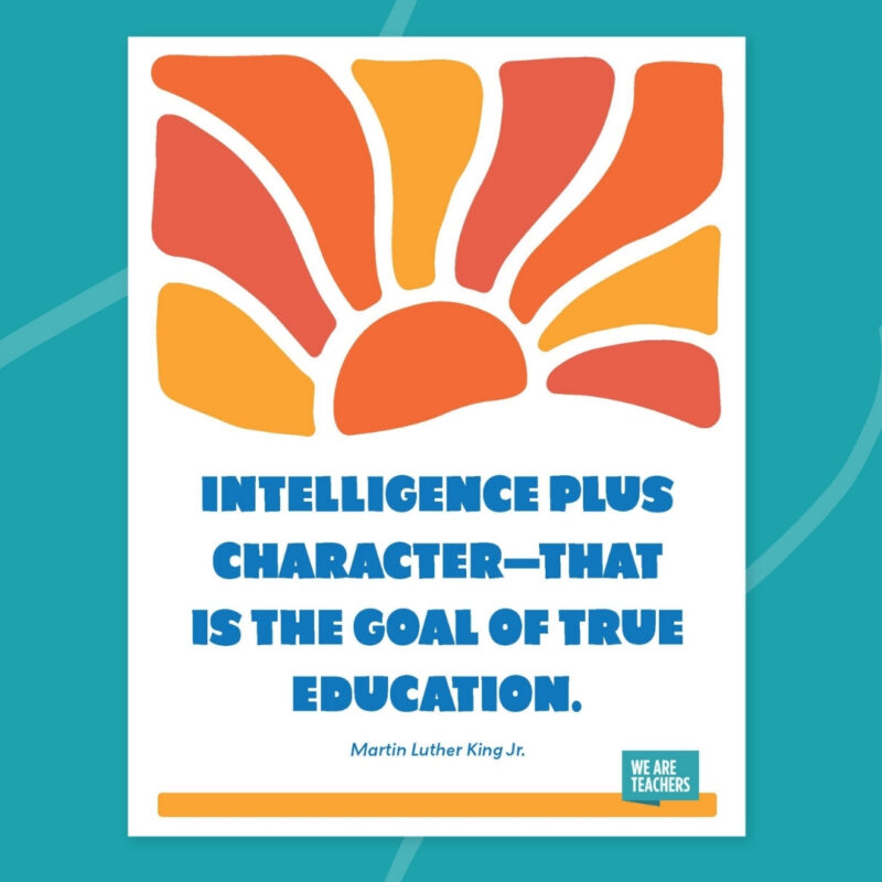 Inspirational quote for students by MLK Jr. 