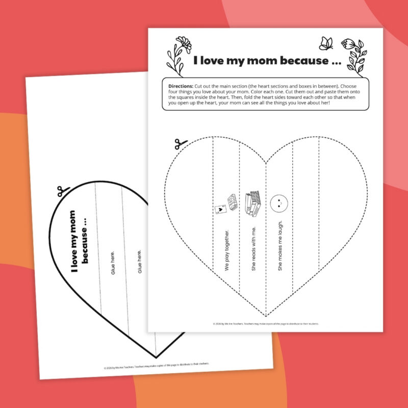 image of two printable Mother's Day cards