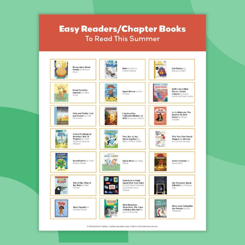 an image of a summer reading list featuring early chapter books
