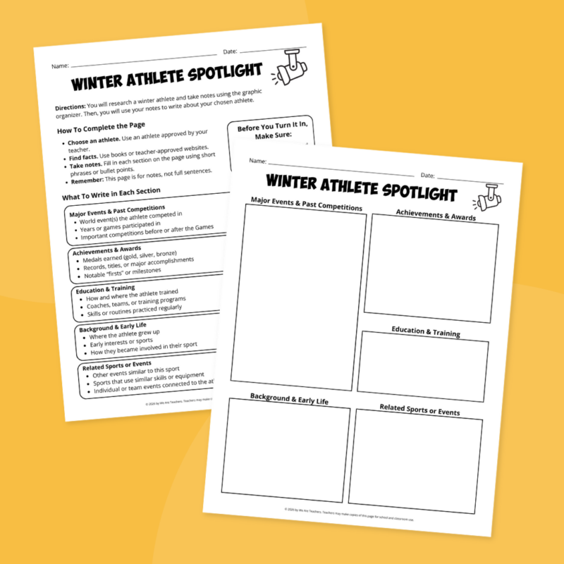 free printable winter sports worksheets preview