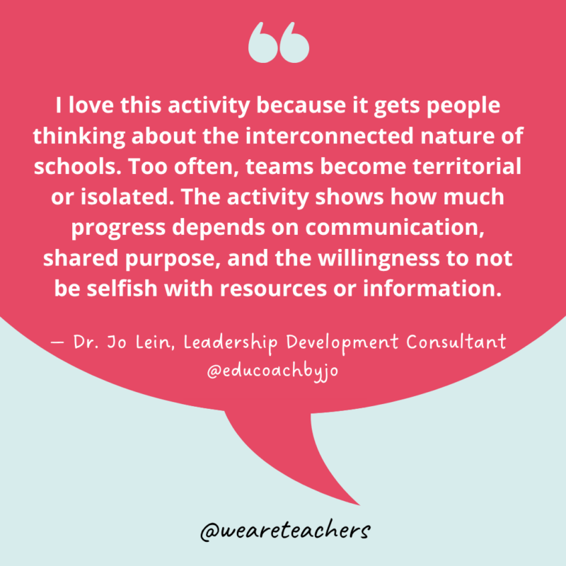 Team Building Activities an image of a quote explaining why puzzles are great team building activities during staff meetings