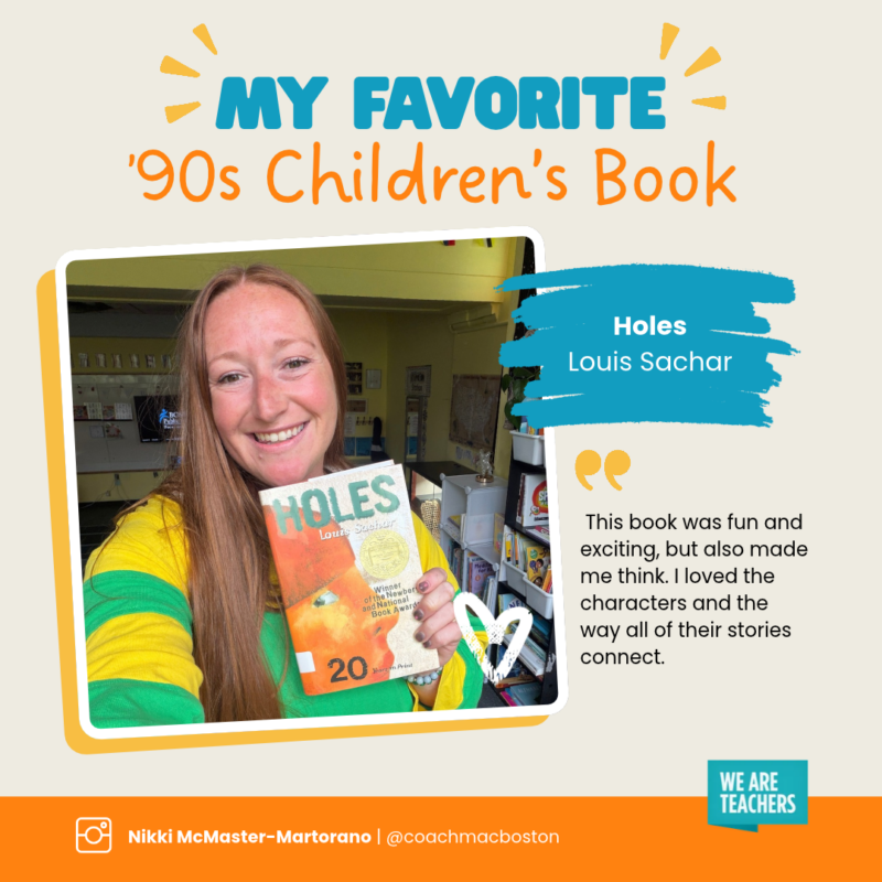 an image of a teacher sharing their favorite 90s children's books