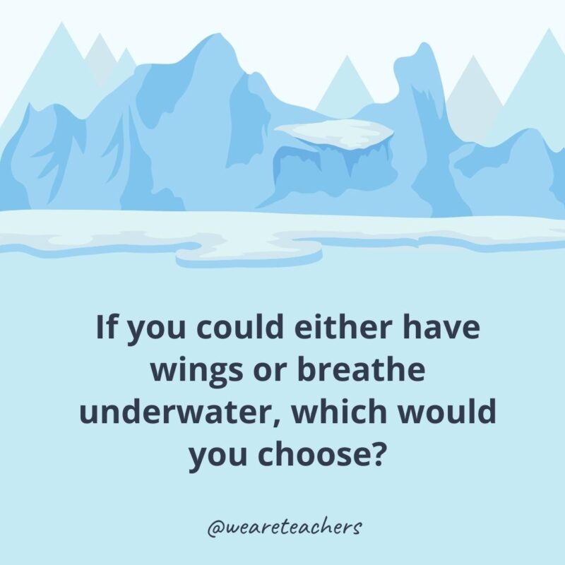 If you could either have wings or breathe underwater, which would you choose?