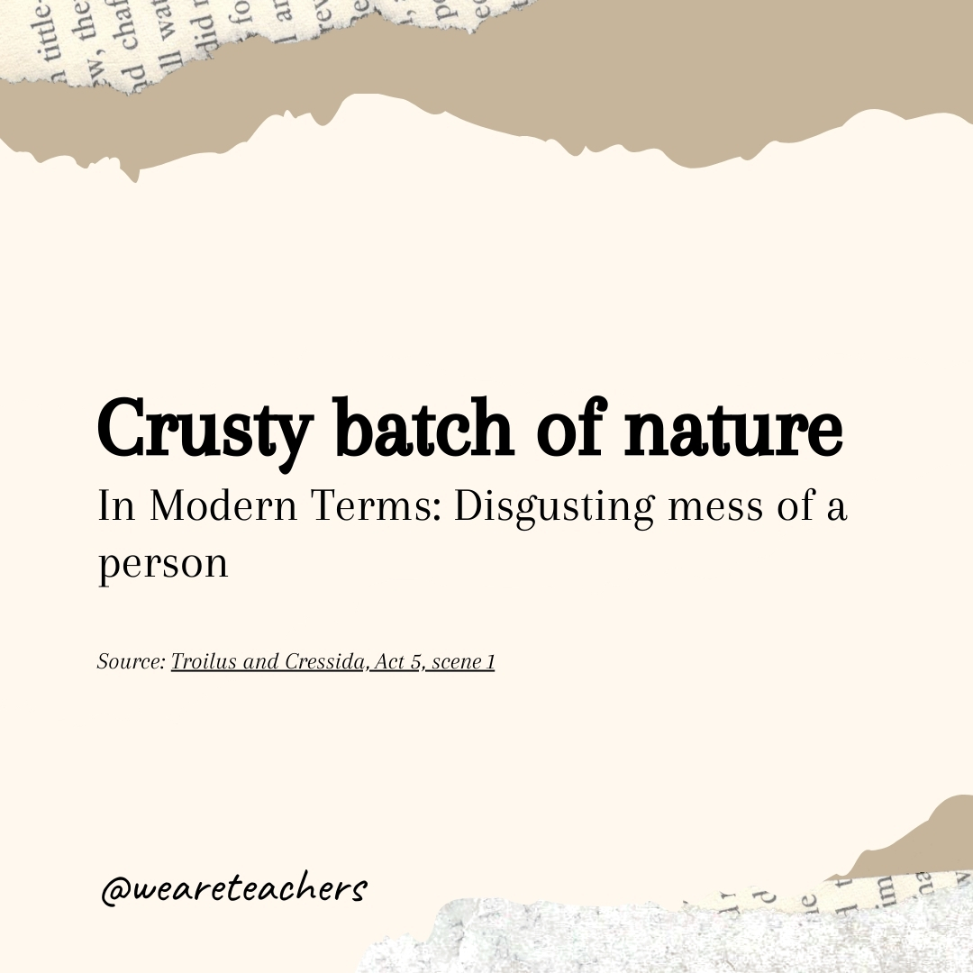 Crusty batch of nature- Shakespearean insults