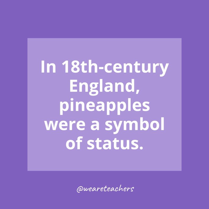 In 18th-century England, pineapples were a symbol of status.