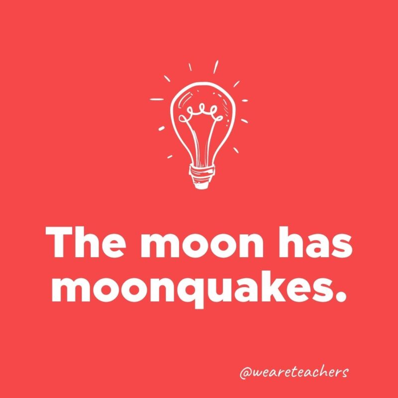 The moon has moonquakes. 
