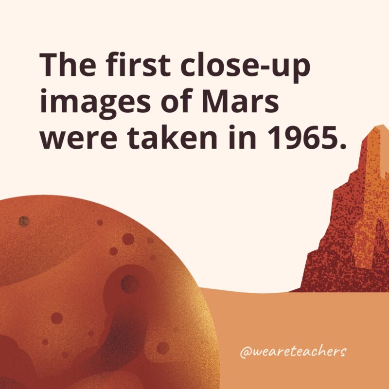 The first close-up images of Mars were taken in 1965.