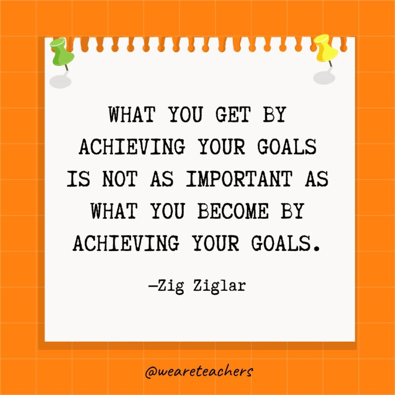 What you get by achieving your goals is not as important as what you become by achieving your goals.