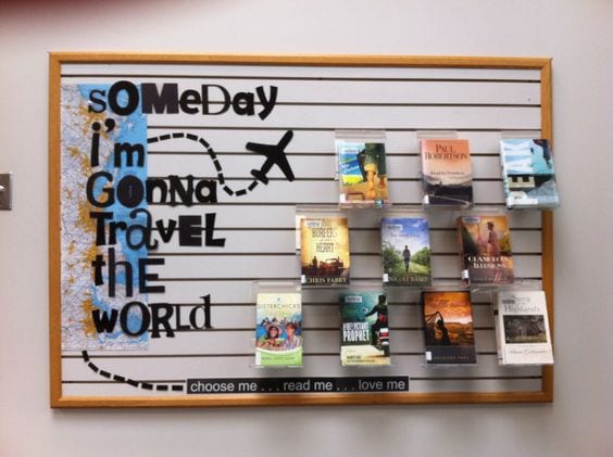 travel books display