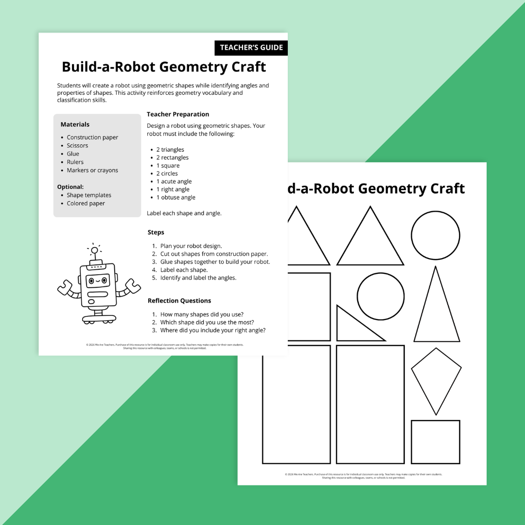 Images of two 4th grade end-of-year math review worksheets.