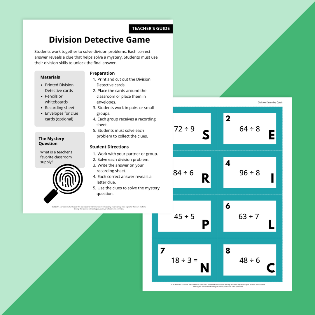 Images of two 4th grade end-of-year math review worksheets.